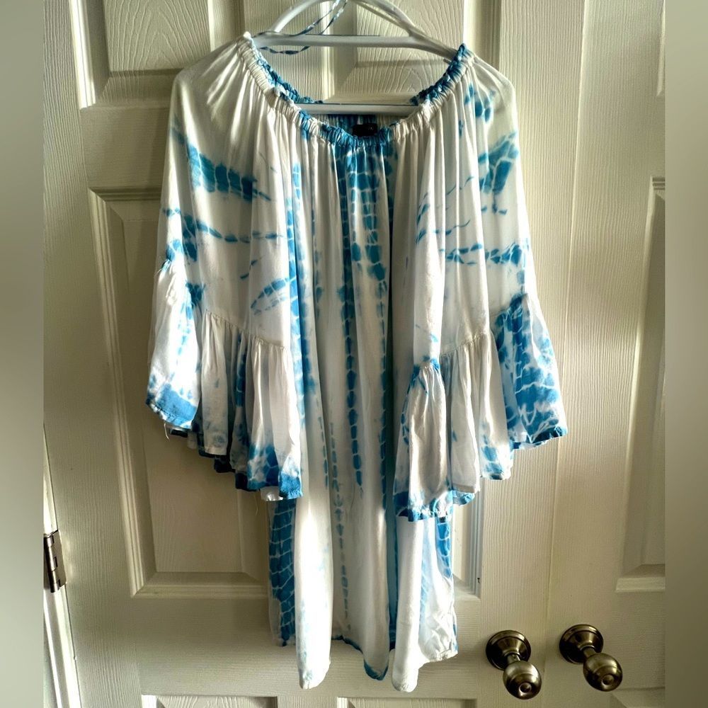 Blue & White Tie Dye Dress S : L